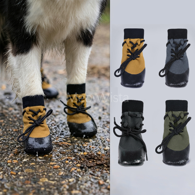 Dog Booties Paw Protector - Waterproof Outdoor Dog Shoes with Non-Slip