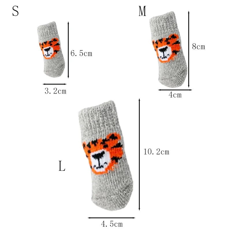 4Pcs Winter Pet Dog Socks Anti - Dog Booties Paw Protector review and price